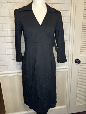 A Pea in The Pod Maternity Dress Black Wrap-Style Women's Small